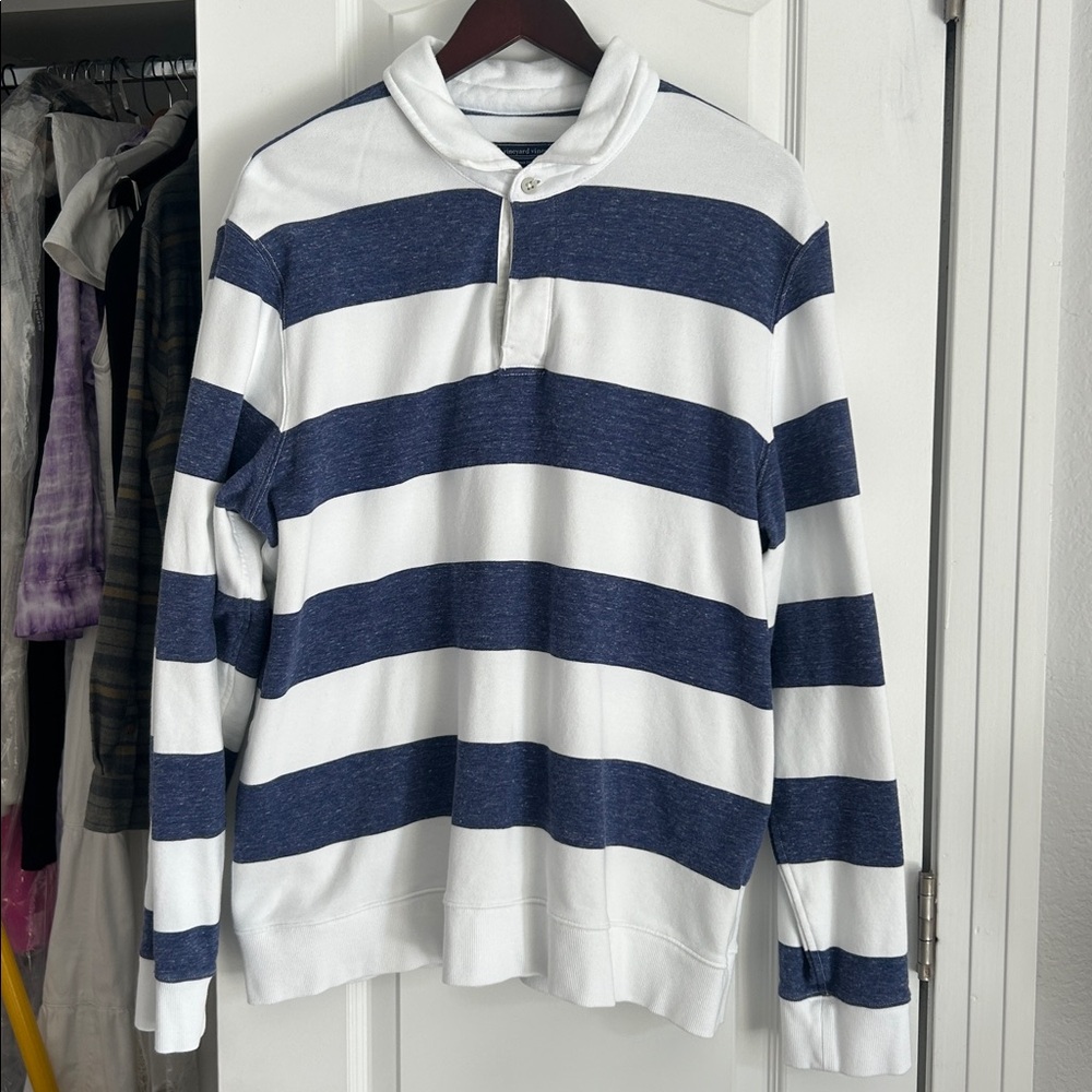 Mens Vineyard Vines Pieced Stripe Rugby Shirt
